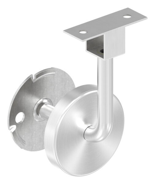 Handlaufhalter  (Ronde und Bügel verschweißt), hohl, für LED Nutrohr-Handlauf, Bügel Ø 12mm, innen Ø 8mm hohl, für Nut 24x24mm, Höhe, V4A