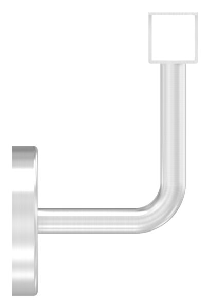 Handlaufhalter  (Ronde und Bügel verschweißt), hohl, für LED Nutrohr-Handlauf, Bügel Ø 12mm, innen Ø 8mm hohl, für Nut 24x24mm, Höhe, V4A