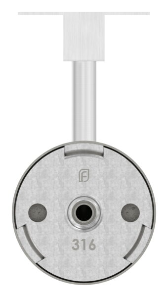 Handlaufhalter  (Ronde und Bügel verschweißt), hohl, für LED Nutrohr-Handlauf, Bügel Ø 12mm, innen Ø 8mm hohl, für Nut 24x24mm, Höhe, V4A