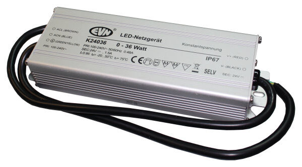 LED Netzgerät 24VDC mit 0 - 36W, IP67 für den...