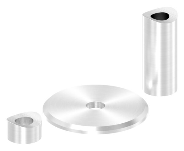 Wandbefestigung zu den französischen Balkonen für Rundrohr 42,4mm (Ronde + Distanzhülse + Ausgleichsstück)
Wandabstand 49mm