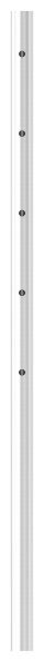 Edelstahlpfosten aus Rohr 42,4mmx2,0mm, mit 5 einseitigen Bohrungen 12mm, H: 1190mm, V2A