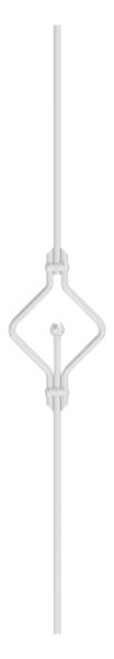 Zierstab aus Ø 12mm, doppelt, H: 1000mm, geschliffen V2A