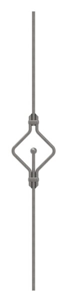 Designstab aus Ø 12mm mit Kugel Ø 25mm, doppelt, H: 1000mm, S235