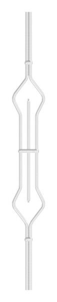 Zierstab aus 12mm Rundmaterial, mit 2x Gewinde M6, Kugel frei wählbar, H: 900mm, V2A