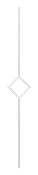 Zierstab aus Ø 12mm, mit Quadrat, H: 1000mm, geschliffen V2A