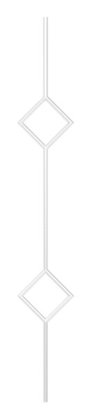 Zierstab aus Ø 12mm, mit 2x Quadrat, H: 1000mm,...