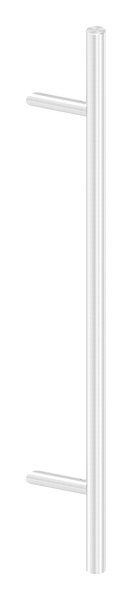 Stoßgriff inkl. Halter mit 45° Schräge 45°, Ø 33,7mm, L: 1000mm, mit 2x Fließformgewinde M8 mit Abstand 700mm, oben und unten flach verschlossen, geschliffen K240, V2A 
bestehend aus: