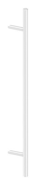 Stoßgriff inkl. Halter mit 45° Schräge 45°, Ø 33,7mm, L: 1,2m, mit 2x Fließformgewinde M8 mit Abstand 900mm, oben und unten flach verschlossen, geschliffen K240, V2A 
bestehend aus: