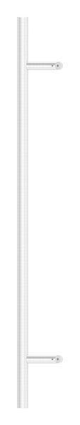 Stoßgriff inkl. Halter mit 45° Schräge 45°, Ø 33,7mm, L: 1,2m, mit 2x Fließformgewinde M8 mit Abstand 900mm, oben und unten flach verschlossen, geschliffen K240, V2A 
bestehend aus: