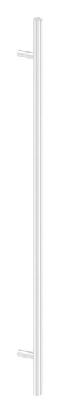 Stoßgriff inkl. Halter gerade Ø 33,7mm, L: 1500mm, mit 2x Fließformgewinde M8 mit Abstand 1,2m, oben und unten flach verschlossen, geschliffen K240, V2A 
bestehend aus: