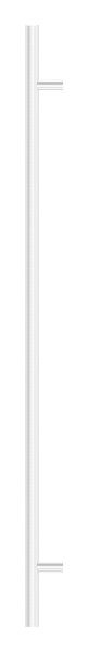 Stoßgriff inkl. Halter gerade Ø 33,7mm, L: 1500mm, mit 2x Fließformgewinde M8 mit Abstand 1,2m, oben und unten flach verschlossen, geschliffen K240, V2A 
bestehend aus: