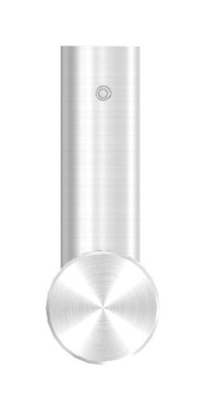 Stoßgriff inkl. Halter gerade Ø 33,7mm, L: 1500mm, mit 2x Fließformgewinde M8 mit Abstand 1,2m, oben und unten flach verschlossen, geschliffen K240, V2A 
bestehend aus: