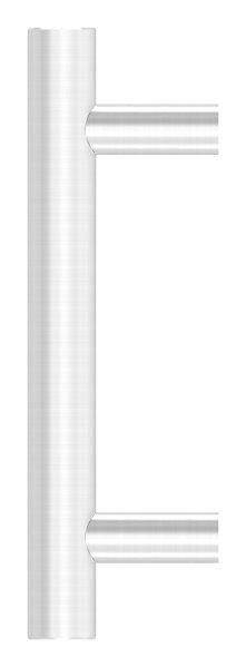 Stoßgriff inkl. Halter gerade Ø 33,7mm, L: 300mm, mit 2x Fließformgewinde M8 mit Abstand 200mm, oben und unten flach verschlossen, geschliffen K240, V2A 
bestehend aus: