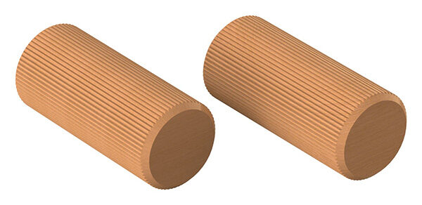 45° Bogen für Holzhandlauf Buche, Ø 42mm, geschliffen und lackiert, inkl. Dübelbohrung und Dübel:  (15x35mm)
- nur für den Innenbereich geeignet -