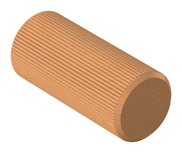 90° Endbogen für Holzhandlauf Buche, Ø 42mm, geschliffen und lackiert, inkl. Dübelbohrung und Dübel:  (15x35mm)
- nur für den Innenbereich geeignet -