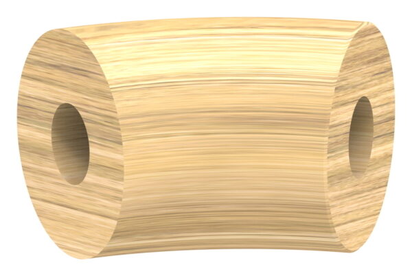 45° Bogen für Holzhandlauf Eiche, Ø42mm, geschliffen und lackiert, inkl. Dübelbohrung und Dübel (15x35mm)
- nur für den Innenbereich geeignet -