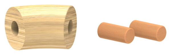 45° Bogen für Holzhandlauf Eiche, Ø42mm, geschliffen und lackiert, inkl. Dübelbohrung und Dübel (15x35mm)
- nur für den Innenbereich geeignet -