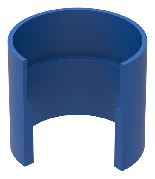 Bohrlehre für 42mm Holzhandlauf, blau lackiert