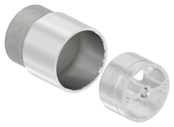 Verbinder für 42mm Holzhandlauf auf Rohr 42,4 x 2,0mm, inkl. 1 Adapter, V2A