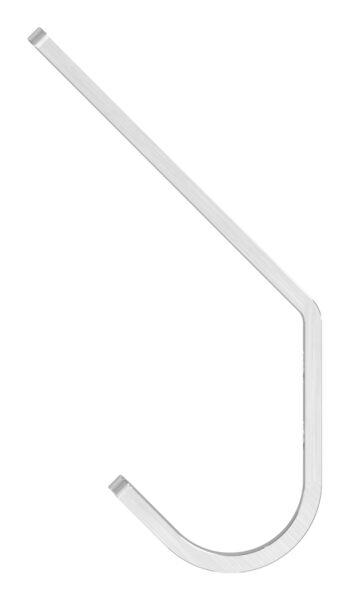 Kleiderhaken / Bügel aus Edelstahlflach 18x5mm, Korn 240 geschliffen, mit 2x Bohrung 5mm gesenkt, Höhe 156mm, V2A