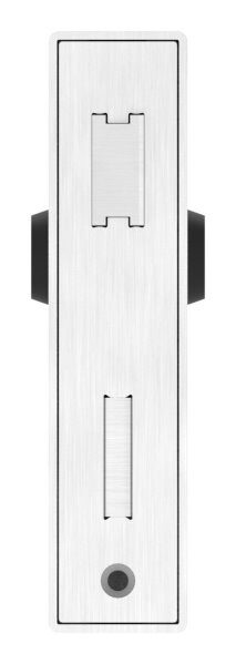 Edelstahlschlosskasten mit verzinktem Schloss, Abmessung: 40x94,5x173mm, Stulp, Riegel und Falle aus Edelstahl, geschliffen