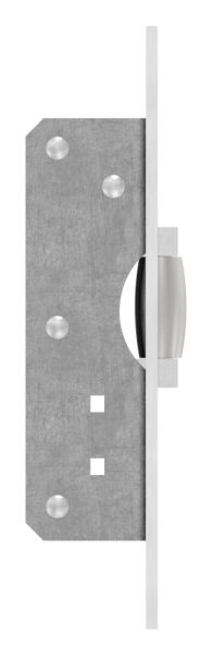 Pendeltür-Fallenschloss verzinkt mit Rollfalle, Rollfalle +/- 2mm verstellbar, Stulp Edelstahl