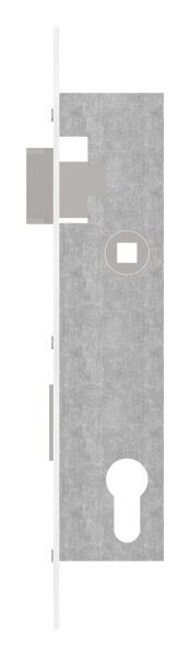 Rohrrahmenschloss verzinkt, Abstand 92 mm verzinkt, Dornmaß 30mm, Stulpe Edelstahl geschliffen