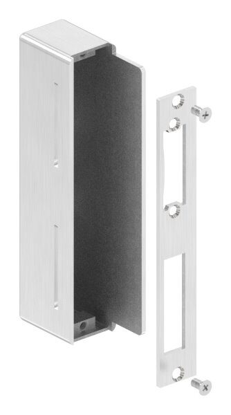 Edelstahlgegenkasten eckig, für Abstand 72mm, 30mm, für elektrischen Türöffner vorgerichtet, links und rechts verwendbar, geschliffen, V2A