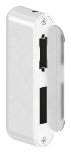 Edelstahlgegenkasten abgerundet, für Abstand 72mm, für Schloss # 59103-240, Abmessung: 42,4x78,2x208,4mm, geschliffen, V2A