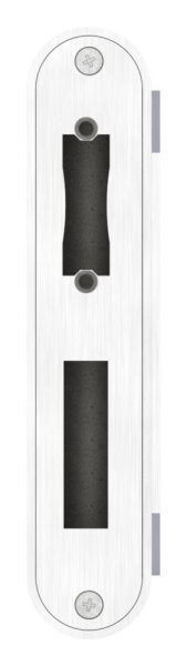 Edelstahlgegenkasten abgerundet, für Abstand 72mm, für Schloss # 59103-240, Abmessung: 42,4x78,2x208,4mm, geschliffen, V2A