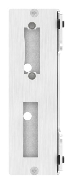 Edelstahlgegenkasten eckig, für Abstand 72mm, zum Anschweißen für 50mm Schlosskasten, geeignet für elektrischen Türöffner, Schließblech V2A geschliffen, V2A