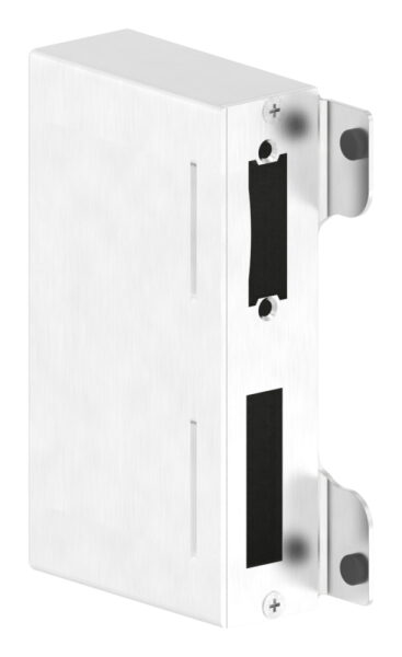 Gegenkasten, mit Edelstahlschließblech, zum Anschweißen für 40mm Schlosskasten, geeignet für elektrischen Türöffner, Schließblech V2A geschliffen, V2A
