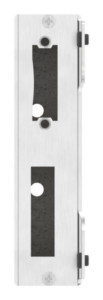 Gegenkasten, mit Edelstahlschließblech, zum Anschweißen für 40mm Schlosskasten, geeignet für elektrischen Türöffner, Schließblech V2A geschliffen, V2A