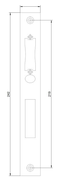 Edelstahlschließblech 242x40x3,0mm, für Abstand 92mm, geschliffen, V2A (1.4301)