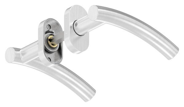 Türdrücker-Paar, inkl. 8mm Drückerstift, für Kastendicke 30-60mm, V2A