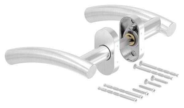 Türdrücker-Paar, inkl. 8mm Drückerstift, für Kastendicke 30-60mm, V2A