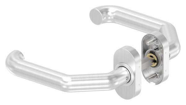 Türdrücker-Paar, inkl. 8mm Drückerstift, für Kastendicke 30-60mm, V2A
