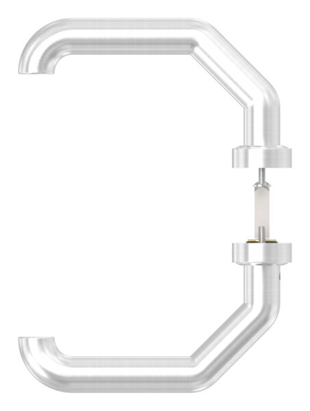 Türdrücker-Paar, inkl. 8mm Drückerstift, für Kastendicke 30-60mm, ein Drücker feststehend, rechte Ausführung, V2A