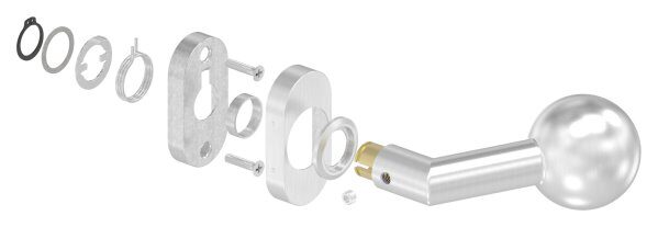 Drückerknopf, Ø 50mm, gekröpft, drehbar, V2A