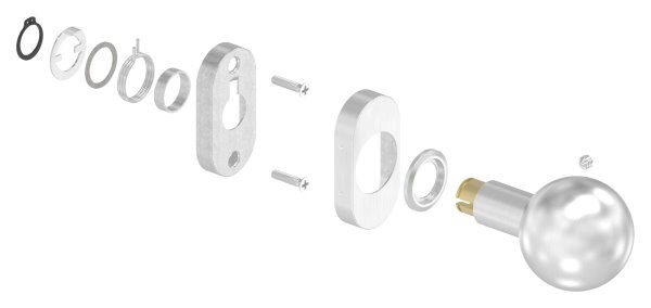 Drückerknopf, Ø 50mm, gerade, drehbar, V2A