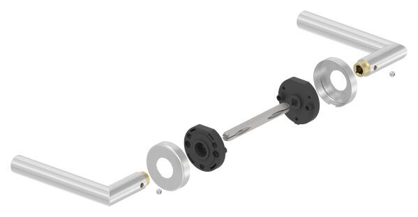 Türdrücker-Paar, drehbar, inkl. 8mm Drückerstift, V2A