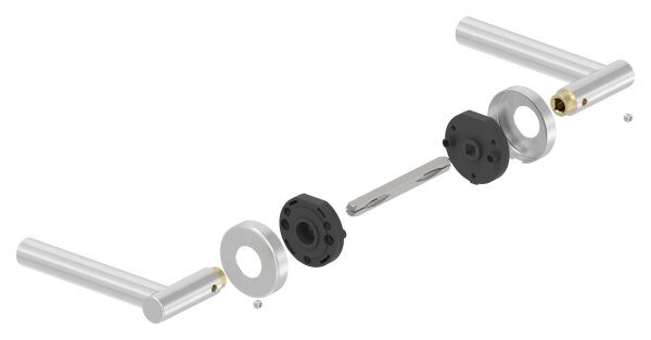 Türdrücker-Paar, drehbar, inkl. 8mm Drückerstift, V2A