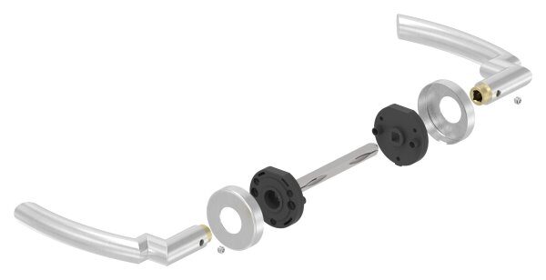 Türdrücker-Paar, drehbar, inkl. 8mm Drückerstift, V2A