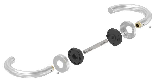 Türdrücker-Paar, drehbar, inkl. 8mm Drückerstift, V2A