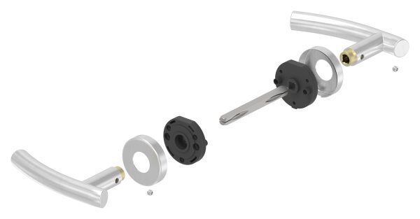 Türdrücker-Paar, drehbar, inkl. 8mm Drückerstift, V2A