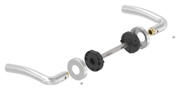 Türdrücker-Paar, drehbar, inkl. 8mm Drückerstift, V2A