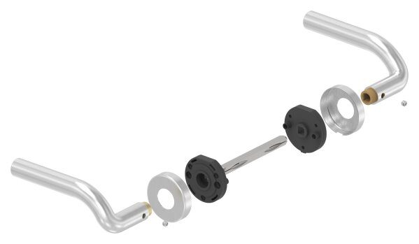 Türdrücker-Paar, drehbar, inkl. 8mm Drückerstift, V2A