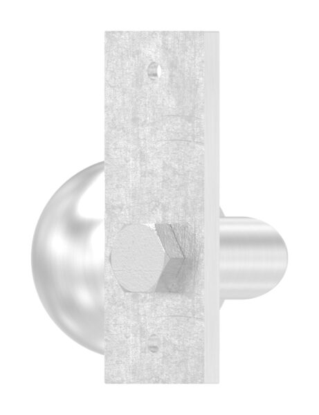 Türknopf, Ø 50mm, mit Langschild, gekröpft, feststehend, eckig, LI und RE verwendbar, V2A