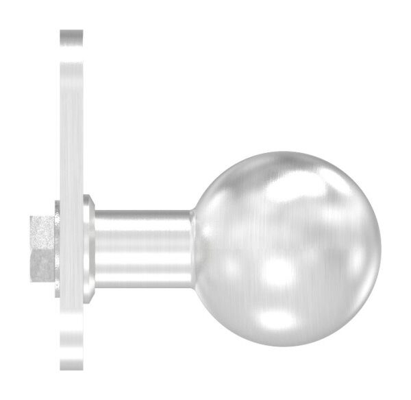 Türknopf, Ø 50mm, mit Kurzschild, feststehend, V2A